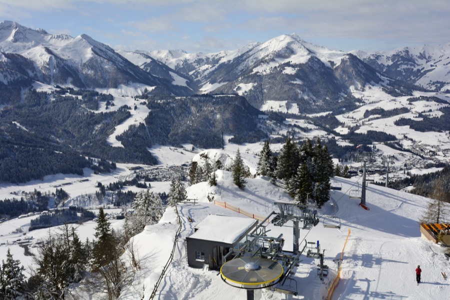 Fieberbrunn ski resort in winter