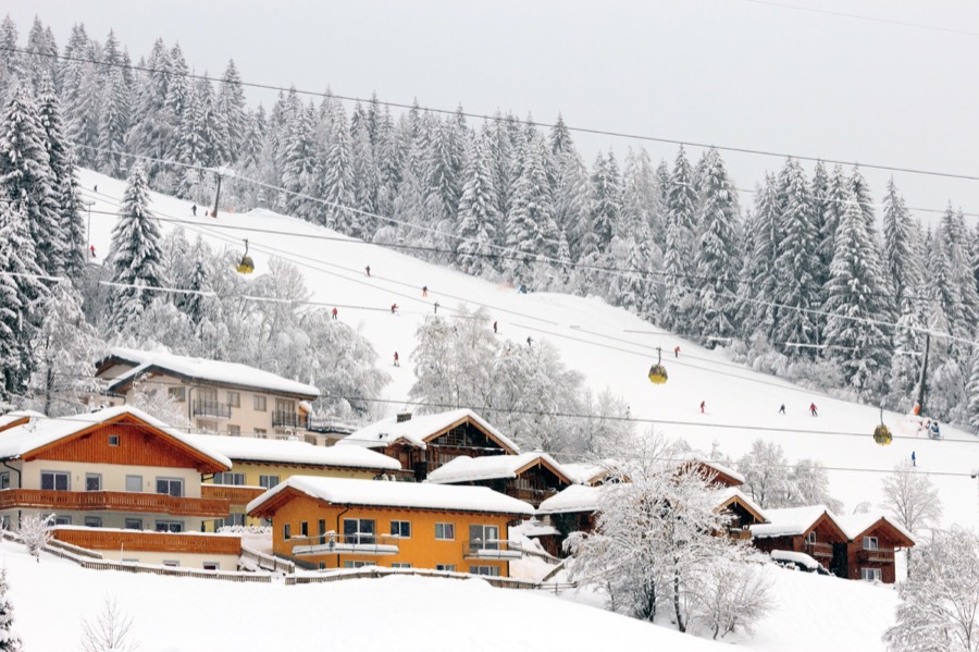 Flachau ski resort in winter