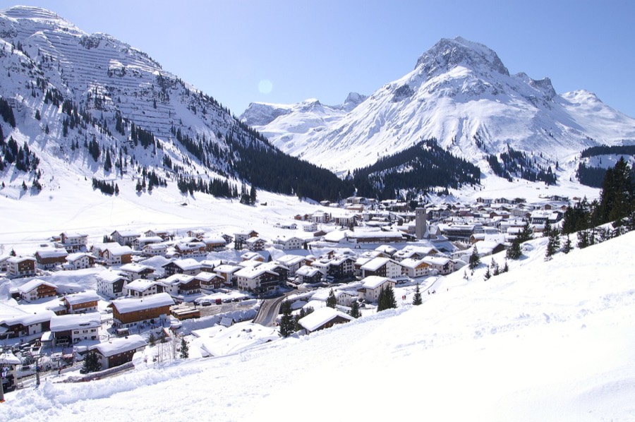 Lech ski resort in winter
