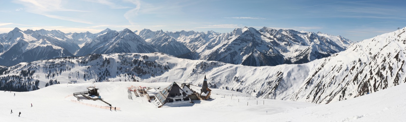 Mayrhofen ski resort in winter