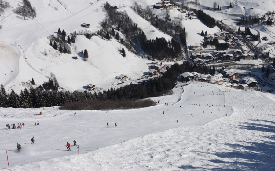 Saalbach ski resort in winter