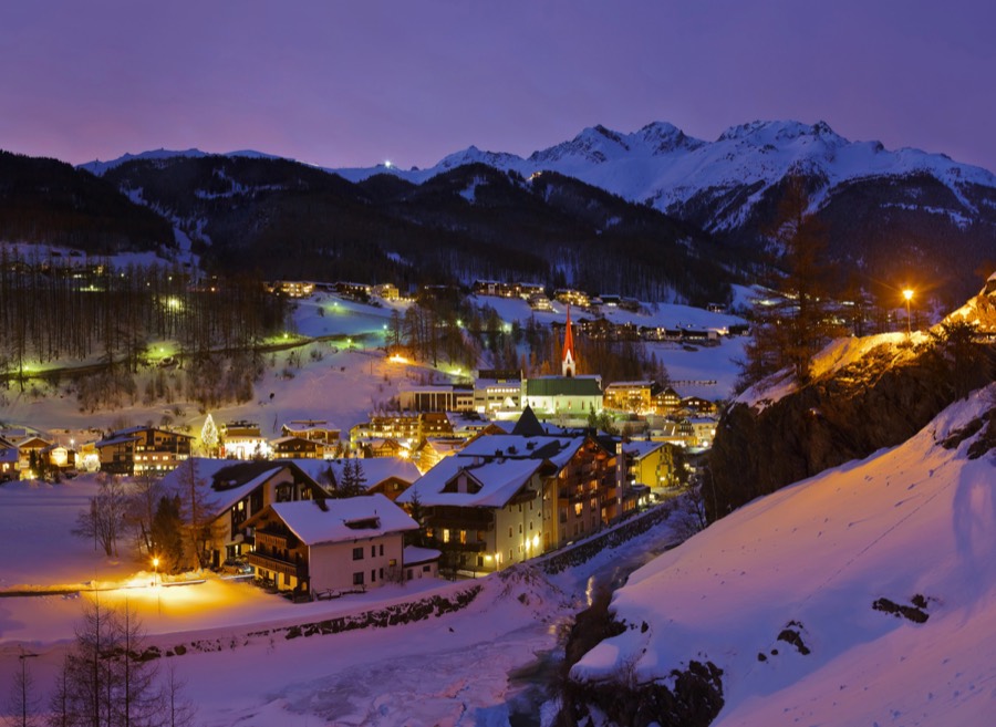 Solden ski resort in winter
