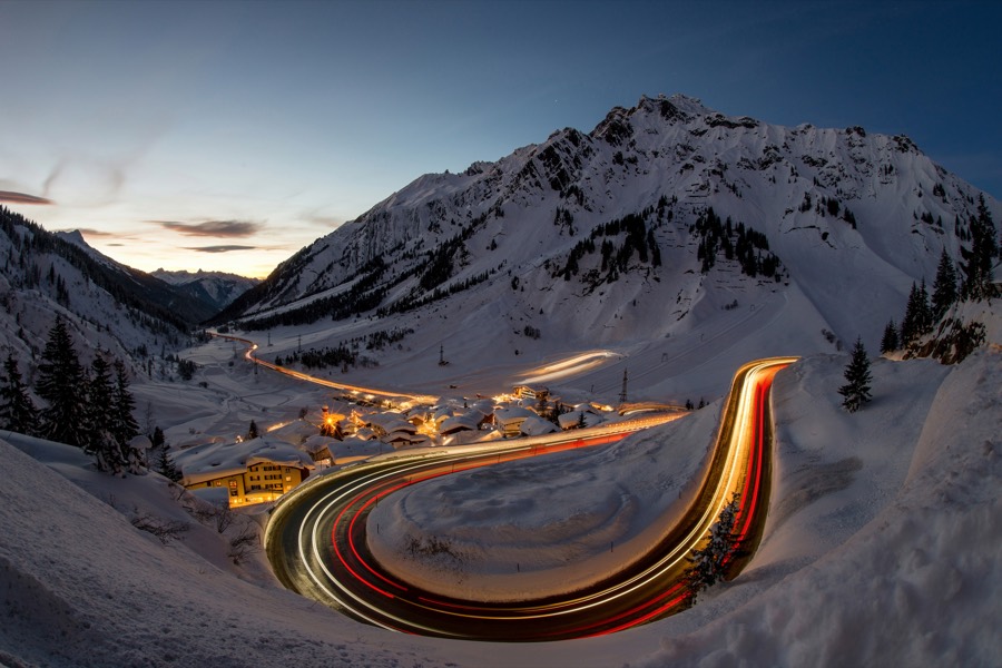 Zurs ski resort in winter